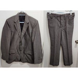VTG Grand Entry Western Yoke Cowboy 2 Piece Suit Jacket Size 42 Pants Size 35x32